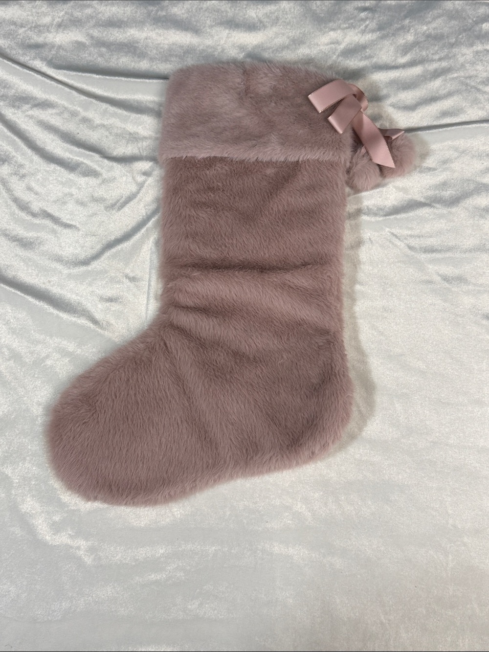 Victoria's Secret Plush Stocking in Dusty Mauve